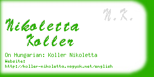 nikoletta koller business card